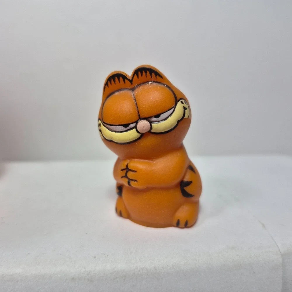 Vintage Garfield Rubber Pencil Topper Silly Straws Garfield /Pokey Piggy Bank